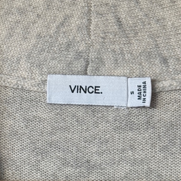 Size S Vince Oversized V-Neck Sweater Light Heather Wool Cashmere Blend - Picture 6 of 8